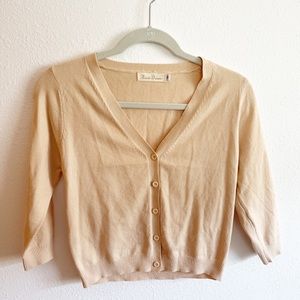 Alenda Danmos soft cream cardigan sweater top size XS
